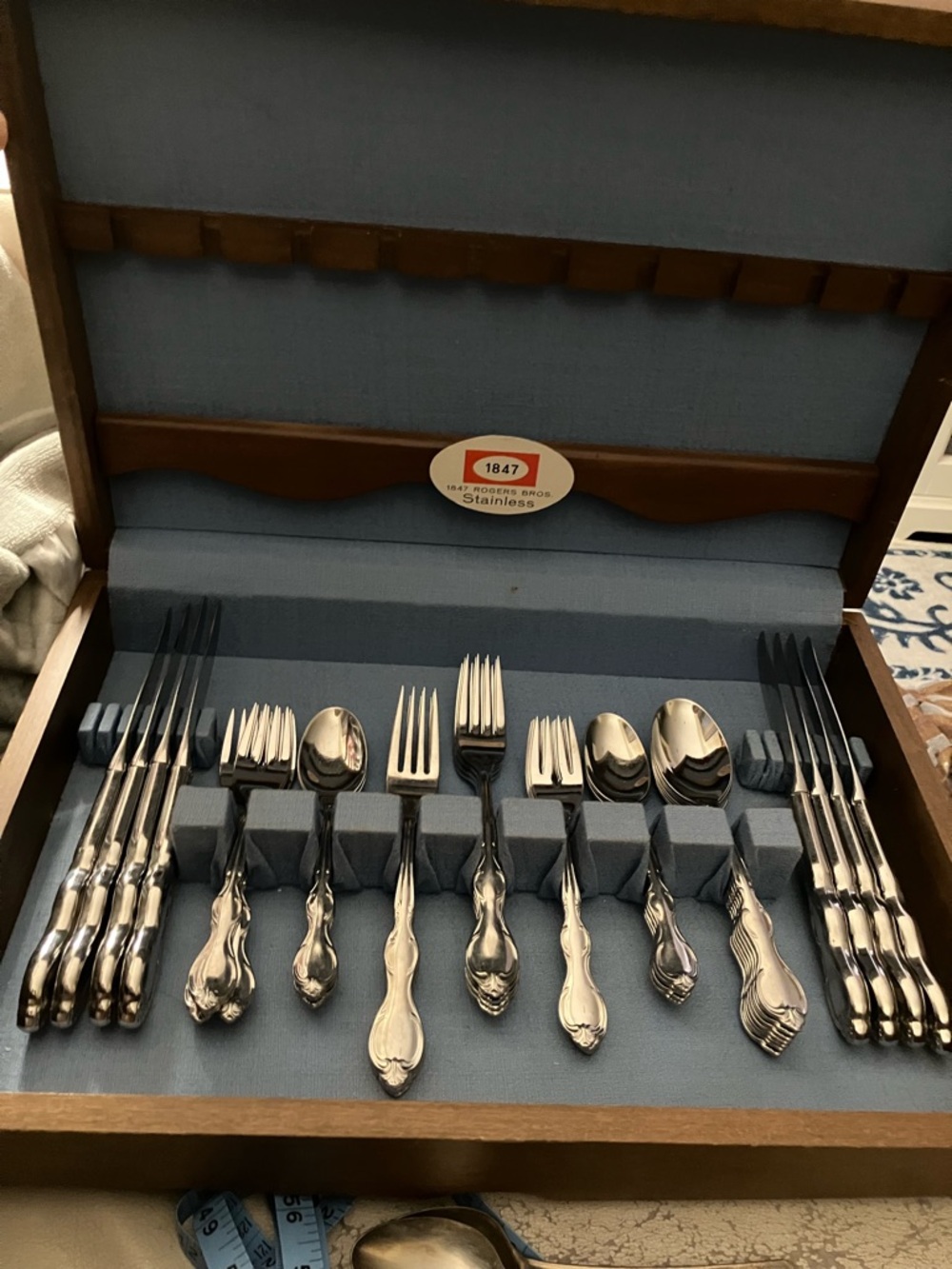 1847 Rogers Bros Stainless Flatware Set in Polished Silver